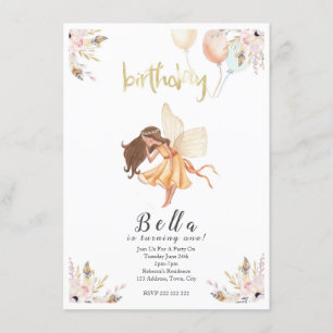 Fairy Watercolour Invitation pour bébé