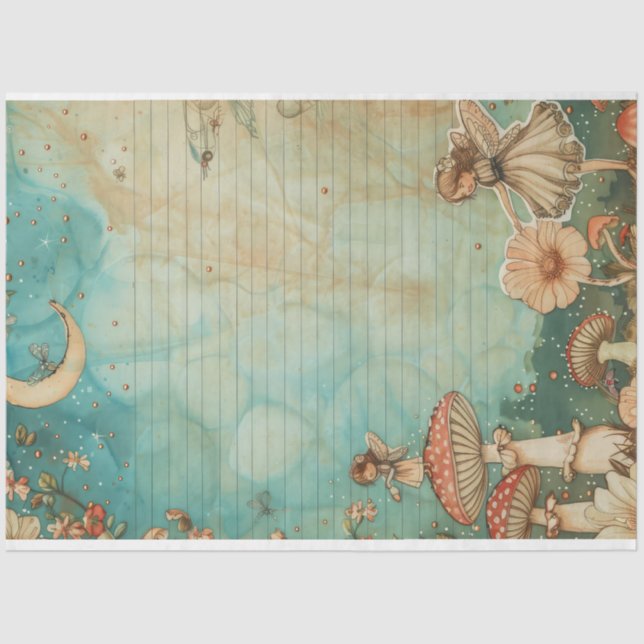 Fairy Whimsical Celestial Aesthetic Mushroom 2 Tissue Paper (Front)