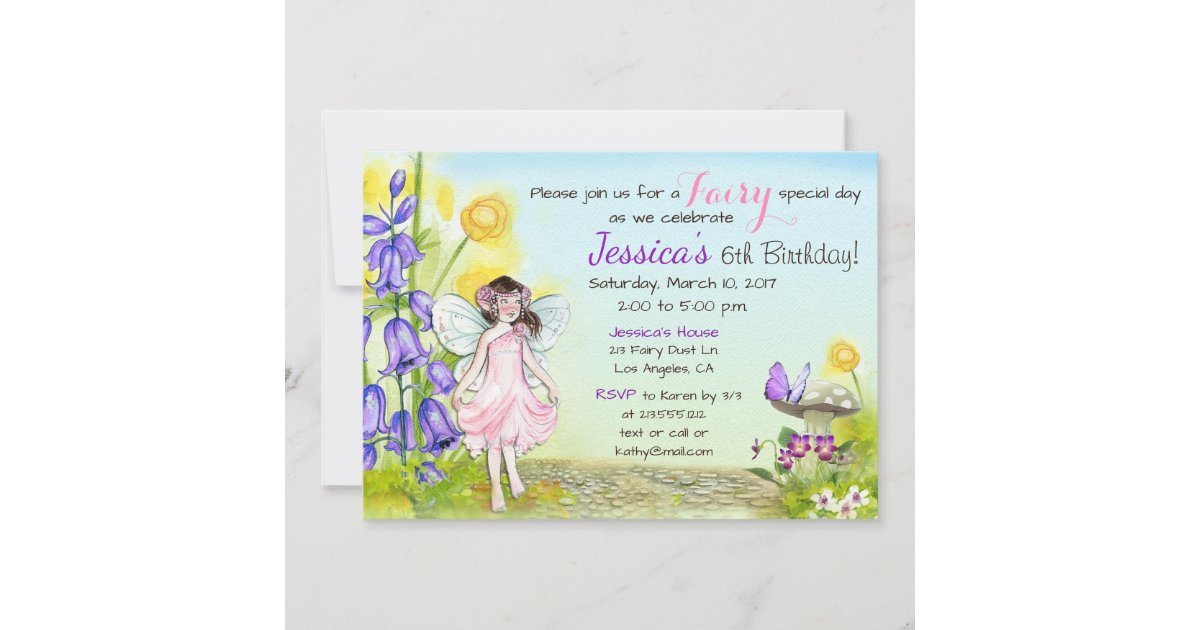 Fairy Whimsical Fantasy Birthday Party Invitation | Zazzle