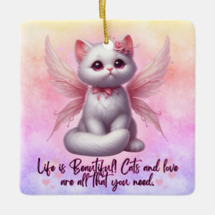 Fairy Whiskers of Love Ceramic Ornament