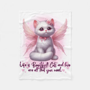 Fairy Whiskers of Love Fleece Blanket