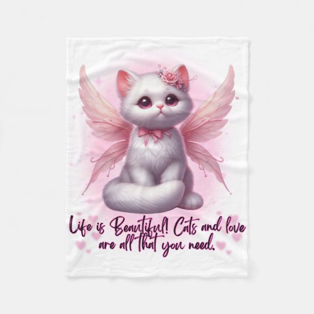 Fairy Whiskers of Love Fleece Blanket (Front)