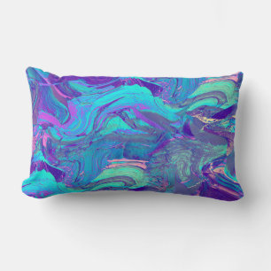 fairy wing artglass - blues and purples : lumbar pillow
