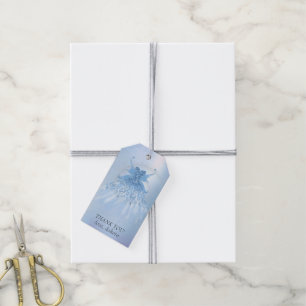 Fairy Wing Ice Gown   Frost Blue Sheen Thank You Gift Tags