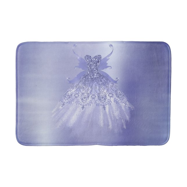 Fairy Wing Lavender Gown | Purple Iridescent Sheen Bath Mat (Front)