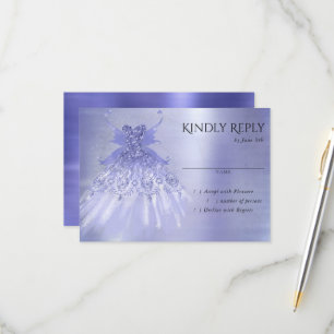 Fairy Wing Lavender Gown   Purple Iridescent Sheen RSVP Card