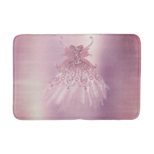 Fairy Wing Mauve Gown Luxurious Dusty Pink Sheen Bath Mat