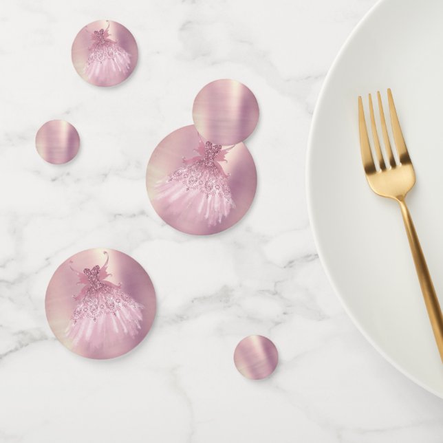 Fairy Wing Mauve Gown | Luxurious Dusty Pink Sheen Confetti (Group)