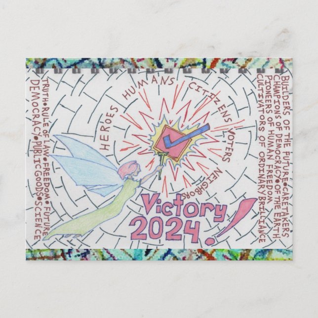 Fairy/Winged Victory 24 Voters Checkmark Starburst Postcard (Front)