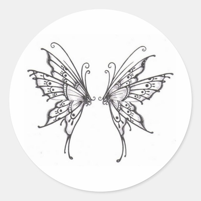 Fairy WINGS Classic Round Sticker (Front)