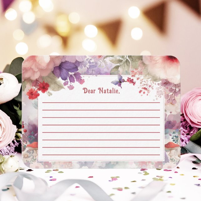 Fairy Wishes Time Capsule First Birthday Party Card (Fairy Wishes Time Capsule Birthday Notecards - Matching Sign Available)