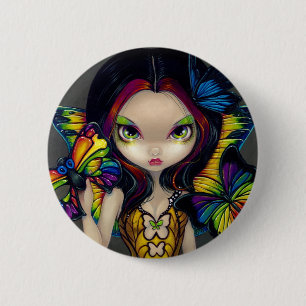 "Fairy with a Butterfly Mask" Button