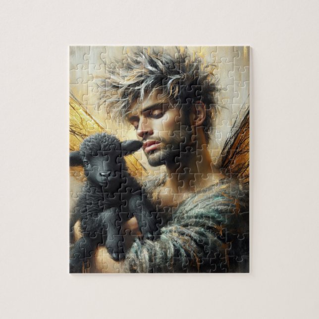 Fairy With Black Lamb Jigsaw Puzzle (Vertical)