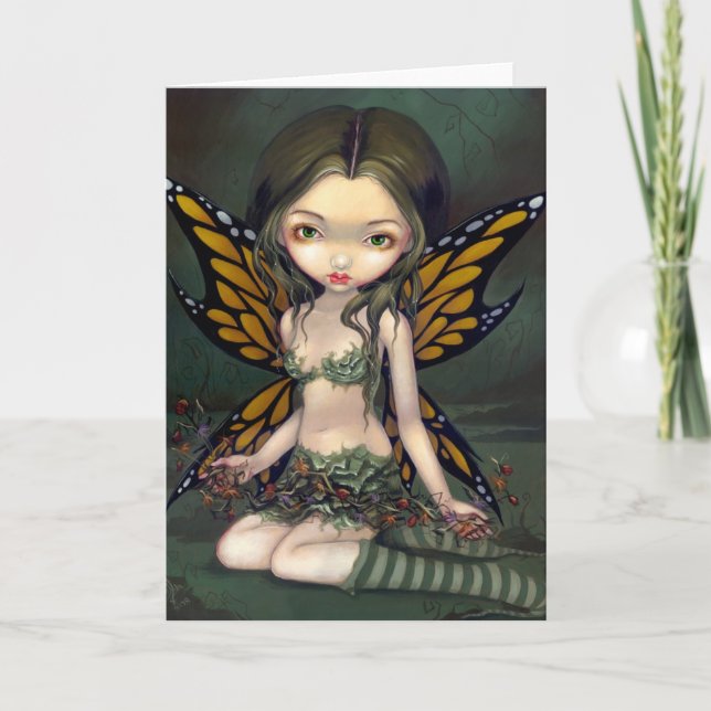"Fairy with Dried Flowers" Greeting Card (Front)