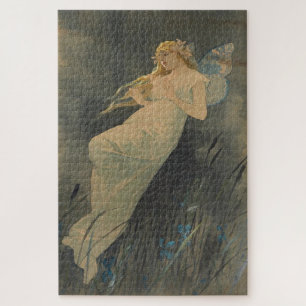 Fairy With Iris Bleeding by Alphonse Mucha Jigsaw Puzzle