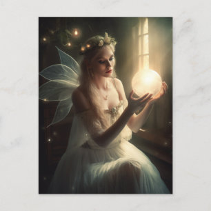 Fairy With Magical Glowing Orb Fantasy Art Postcard