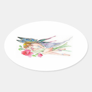 Fairy with Ocarina Oval Sticker