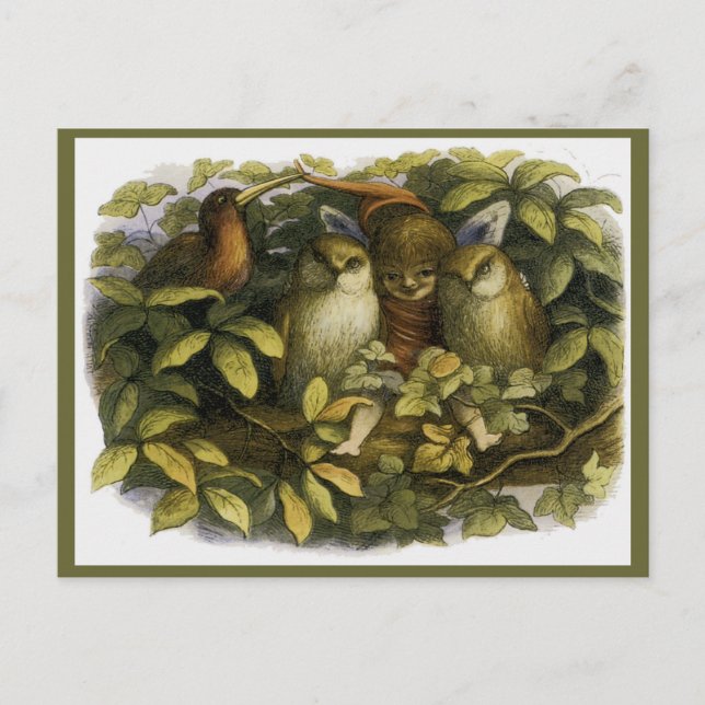"Fairy with Owls" by Doyle Postcard (Front)