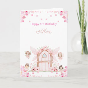Fairy with roses and Foliage Happy 9th Birthday  Card