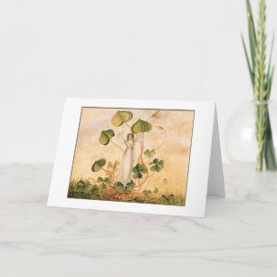 Fairy with Shamrocks (Blank Inside) Card