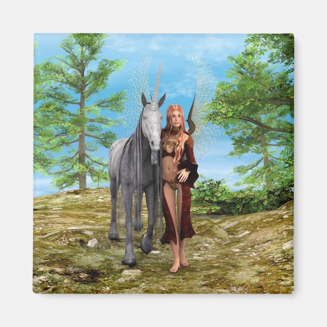 Fairy with Unicorn Magnet (Front)