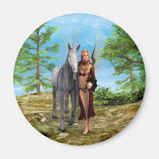 Fairy with Unicorn Magnet (Front)