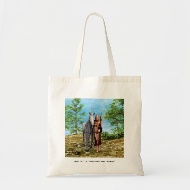Fairy with Unicorn Tote Bag (Front)