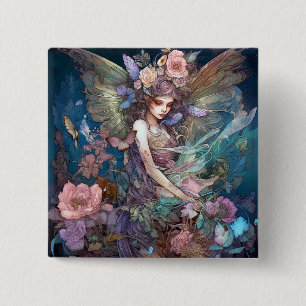 Fairy Woman Fantasy Art 2 Inch Square Button