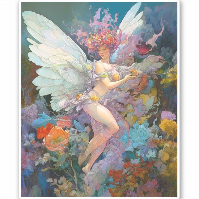Fairy Woman In Flowers Fantasy Art (Front)