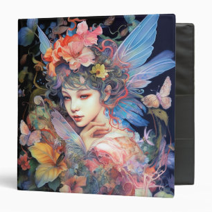Fairy Woman In Flowers Fantasy Art Binder