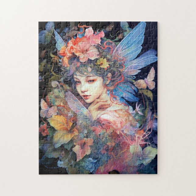 Fairy Woman In Flowers Fantasy Art Jigsaw Puzzle (Vertical)