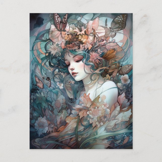 Fairy Woman Surreal Fantasy Art Postcard (Front)