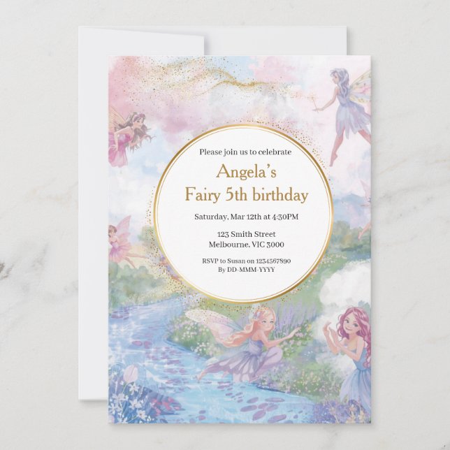Fairy Wonderland Birthday Girls Invitation (Front)