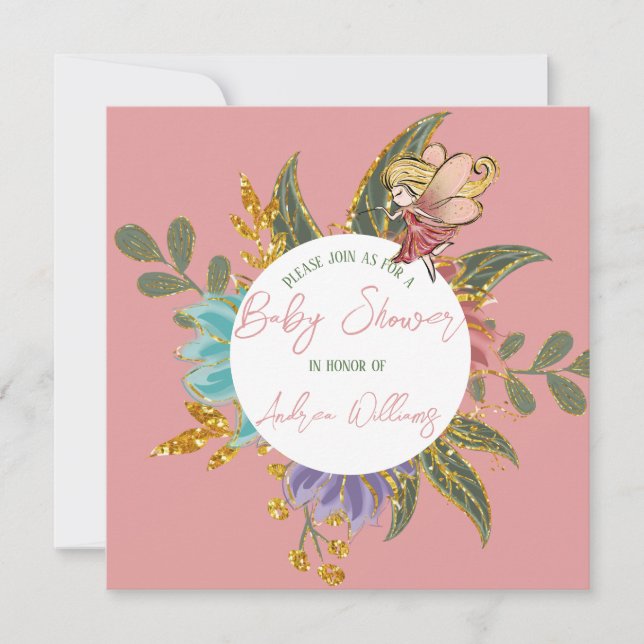 Fairy Wonderland Magical Woodland Baby Shower Invitation (Front)