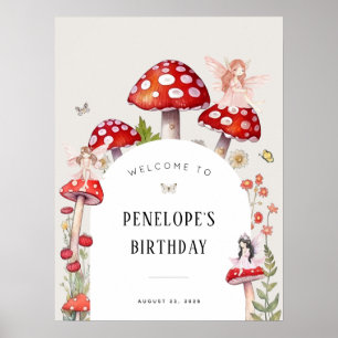 Fairy Woodland Birthday Welcome Poster