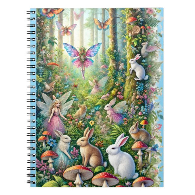 Fairy Woodland Gathering Enchanted Forest Fantasy Notebook (Front)