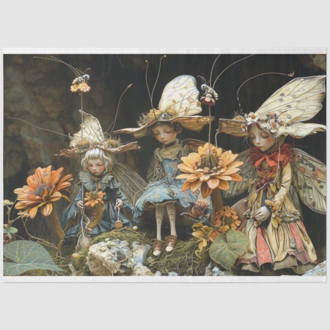 Fairy Woodland Little Creatures Decoupage Tissue Paper (Front)