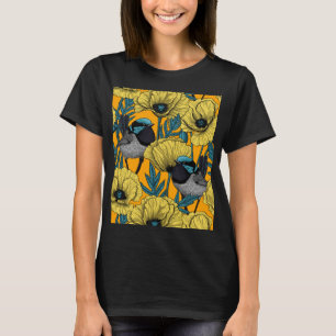 Fairy wren and poppies T-Shirt