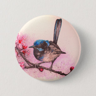 Fairy Wren Badge 2 Inch Round Button