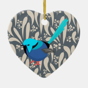 Fairy Wren Ceramic Ornament