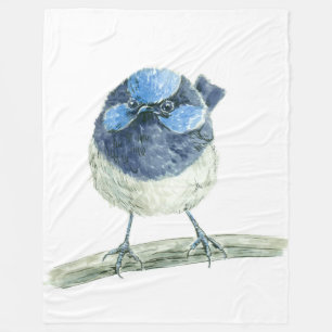 Fairy wren fleece blanket