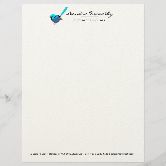 Fairy Wren Letterhead (Front)
