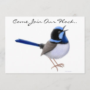 Fairy Wren Songbirds Party Invitation