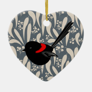 Fairy Wrens Ceramic Ornament