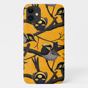 Fairy wrens in yellow iPhone 11 case