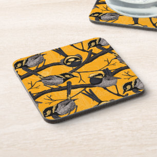 Fairy wrens in yellow coaster