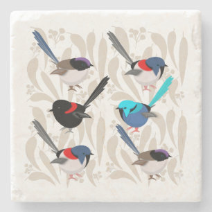 Fairy Wrens Stone Coaster