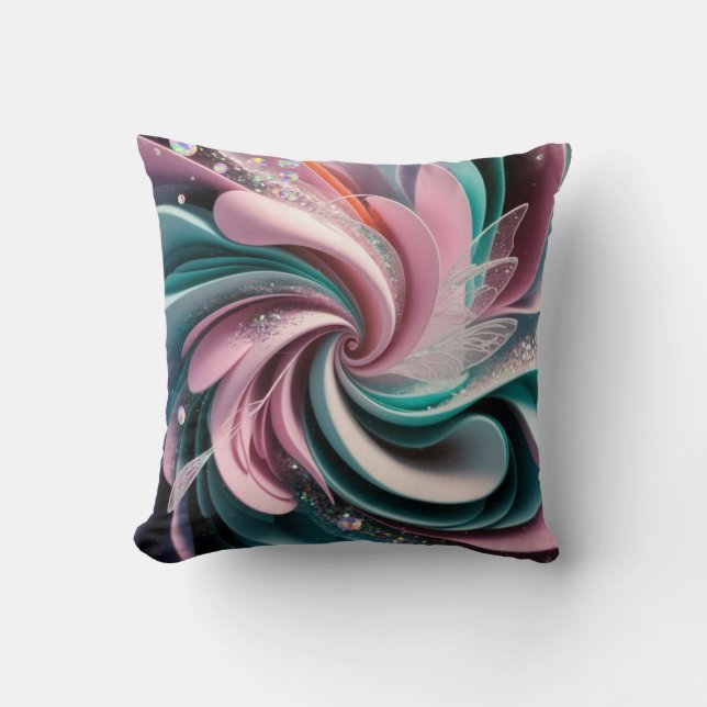 Fairycore abstract fairy wonderland throw pillow (Front)