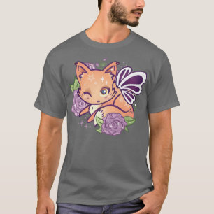 Fairycore Aesthetic Cute Kawaii Fairy Fo Purple Ro T-Shirt