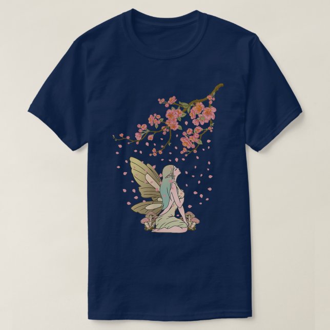 Fairycore Aesthetic Fairy Core Grunge Cherry Bloss T-Shirt (Design Front)